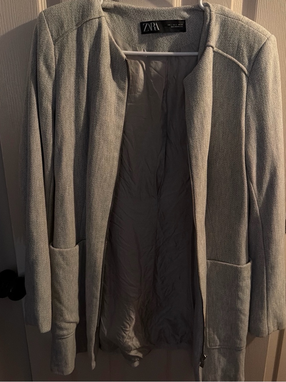 ZARA Light Gray Jacket/Blazer
